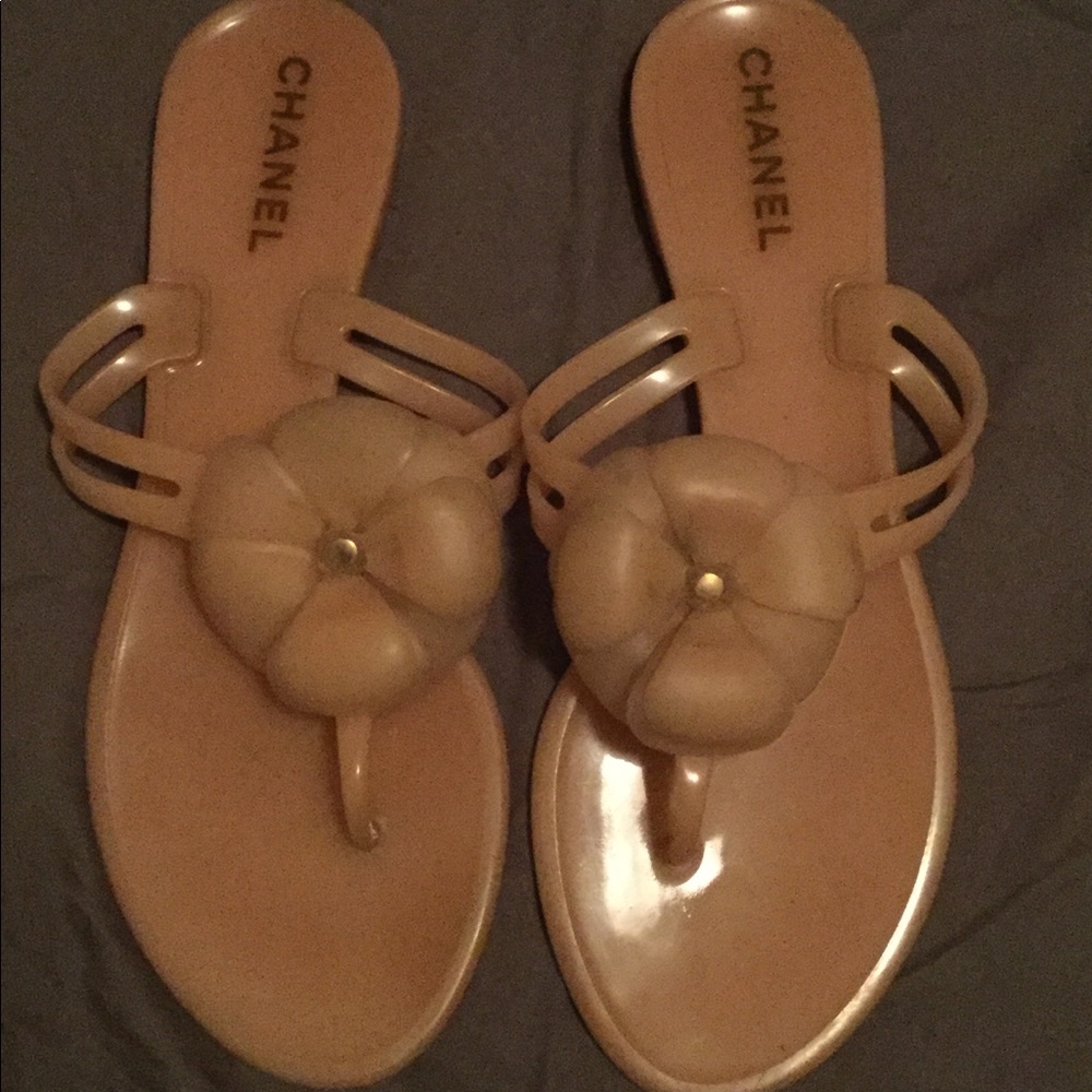 Chanel Camellia Pink Thong Sandals